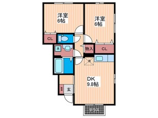 ロ－ズコ－トＨＡＴＡＫＡＣ棟の物件間取画像